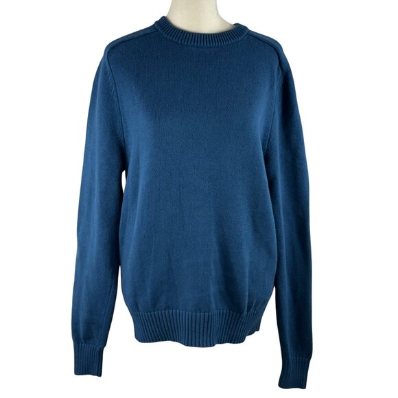 J. Crew Heritage Cotton Teal Blue Knit Crewneck Sweater Size Small - Picture 3 of 13
